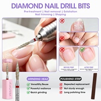 Foret à ongles diamanté, 12 formes disponibles, tige en acier inoxydable pour manucure, retrait de gel, nettoyage des cuticules, outils de nail art