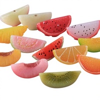 Groothandel Realistische Hars Fruitplakjes Platte Achterkant Cabochon Kawaii Miniatuur Watermeloen Kiwi Sinaasappel voor DIY knutselbenodigdheden