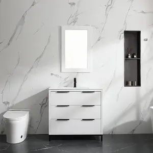 36'' Bathroom Vanities Cabinet 3 Extra Big Drawers Bathroom Cabinet Set Undermount Sink MDF Bathroom Vanity