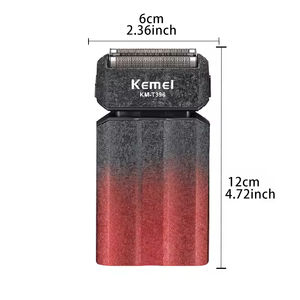 Rasoir électrique pour homme <span class=keywords><strong>KEMEI</strong></span> KM-t396, batterie rechargeable <span class=keywords><strong>600</strong></span> mAh, 7500 tr/min, lames jumelles en acier inoxydable, tête de rasage pour calvitie - Product Image 2