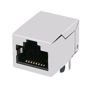 2250067-6 Single Port Tab Up Ethernet LED Shielded Cat5e CaT6 CaT7 PCB 8P8C Modular Jack Female Connector <strong>Socket</strong> RJ45 - Product Image 3