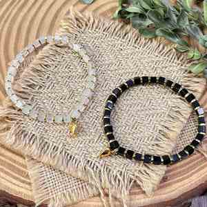 Pulsera Natural de Cuentas de Vidrio Coloridas, Calidad de Estudio de Yoga, Venta al por Mayor Directa de Fábrica, Elección de Piedras Personalizadas - Product Image 1
