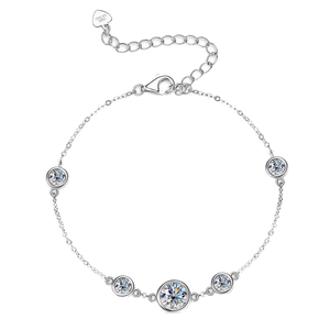 Factory Wholesale Trendy Design 925 Sterling Silver 6.5mm 4mm <b>Charm</b> Bezel D Color Moissanite Women's Gift Party - Product Image 1