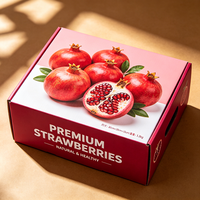 Boîte d'emballage personnalisée en carton ondulé de qualité alimentaire pour fruits, motif cœur rouge, avec poignée
