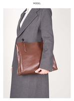 Sacs fourre-tout et sacs à bandoulière personnalisés pour femmes, en cuir véritable tanné végétal, grande capacité, style rétro, portables, avec fermeture ouverte et chaînes