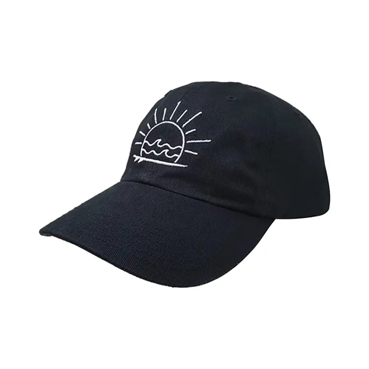 Fábrica al por mayor de color personalizado y logotipo bordado gorra de béisbol ala curva ajustable negro deporte papá sombrero para hombre mujer