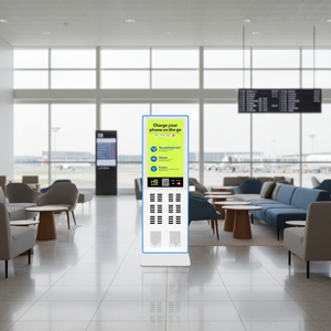 Stazione di ricarica per telefoni con 48 slot e batteria Li-Polymer da 15W, chiosco con power bank da 8000mAh, supporto per codice QR e pagamento con carta - Product Image 1