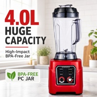 Mixeur Commercial Professionnel Haute Vitesse 4L Robuste 2500W pour Hôtels, Bars à Jus, Usage Domestique et en Camping-Car