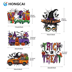 Hongcai 2025 di Halloween spettrale Boo <span class=keywords><strong>Horror</strong></span> disegni DTF trasferimenti di calore a colori Offset pellicola trasparente stampa trasferimenti o camicia - Product Image 3