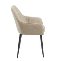 Fauteuil confortable moderne avec pieds en métal doré, chaise d'appoint en velours beige pour la maison, salon, salle à manger, avec coussin