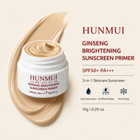 Base de Teint Éclaircissante au Ginseng SPF 50 PA 3.1 Anti-Âge Légère Crème Visage au Collagène et Niacinamide Marque Privée