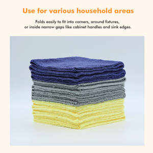 Chiffon <span class=keywords><strong>de</strong></span> nettoyage en microfibre double haute et basse densité, sans peluches, écologique, pour usage domestique, essuyage à l'<span class=keywords><strong>eau</strong></span>, polissage à sec, entretien des surfaces, salle blanche - Product Image 3