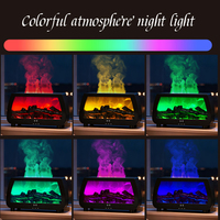Difusor de Aroma con Luz Ambiental Reactiva al Sonido, Humidificador Ultrasónico de Aceites Esenciales con Efecto de Llama y Control Remoto para Decoración del Hogar