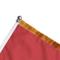 Drapeau de table en satin à franges du Maroc, avec base en plastique argenté, portable, pour réunions d'entreprise et salons professionnels, achat en gros
