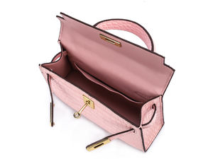 Sac à main en cuir véritable de luxe pour femme, sac à main en cuir à motif crocodile rose, élégant sac à main pour la vie quotidienne, sac à main pour femme - Product Image 4