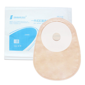 Bolsa anorrectal desechable Stellar de una pieza de 25 mm con boca cerrada y adhesivo para colostomía - Product Image 1