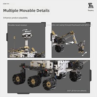 Kit de construction de voiture exploratrice Mars télécommandée, blocs de construction STEM éducatifs, modèle scientifique créatif et amusant à faire soi-même pour enfants