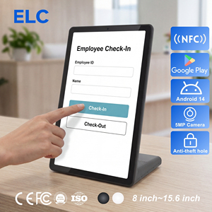 Time Attendance Terminal Facial Recognition <b>Tablet</b> L-Shape Android Kiosk for Employee Sign-in WL1109TV Integrated L-Base Stabili - Product Image 1