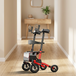 Multi-Functional Foldable Walking Elderly Portable Aluminum Walker <b>Rollator</b> With Seat and Footrest for Disabled Elbow <b>rollator</b> - Product Image 1