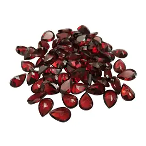 Pabrik Grosir Garnet Potongan Mawar Irisan Faset Cabochon Batu Permata Sobek Manik-manik Garnet untuk Pengaturan DIY Perhiasan Temuan