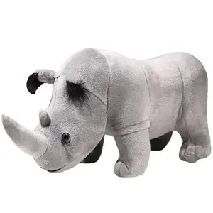 2023 New products Lifelike Stuffed Animal Rhinoceros plush toys Giant Rhinoceros gray plush Rhinoceros