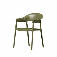 Chaise de salle à manger contemporaine empilable en polypropylène (PP) de haute qualité à prix d'usine avec accoudoirs - Écologique et portable pour la maison et le bureau