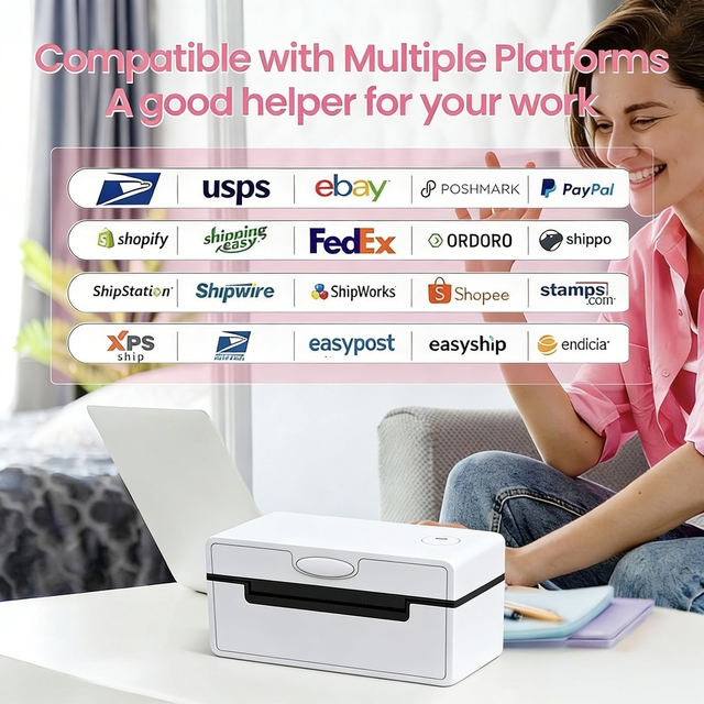 Label Printer Thermal Label Printer Shipping Label Printer Express Warehouse Use With Usb+blue Tooth