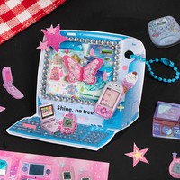 Mr.Paper – Lot de 20 autocollants découpés, style holographique Y2K sur papier couché, pour journal créatif, coque de téléphone, décalcomanies et fournitures d'artisanat