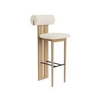 Tabouret de bar moderne haut de gamme en bois massif pour hôtels, restaurants, avec coussin moelleux, chaise haute de comptoir pour salon, atelier, centre commercial
