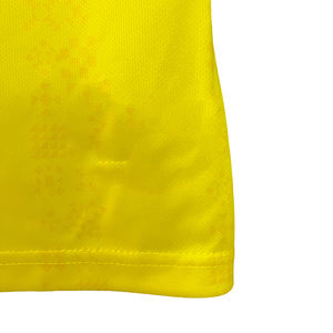 Pakaian Olahraga Unisex Berkualitas Tinggi Merek Cina Warna Kuning Kerah V Setelan Training Jersey Sepak Bola Bahan Bernapas 100% Pakaian Sepak Bola - Product Image 3