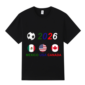 Nuovo cotone NUOXIN personalizzato USA Canada messico bandiere di calcio t-shirt 2026 per la partita di calcio - Product Image 1