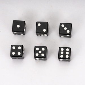 Chất lượng cao giá bán buôn màu đen và trắng rắn colour DICE với dots D6 16 mm góc bên phải vòng acrylic đa diện xúc xắc - Product Image 5