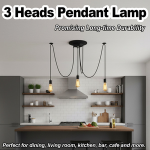 Lámpara Colgante de <span class=keywords><strong>Araña</strong></span> DIY 220V, Lámpara de Techo Industrial Negra, Lámparas Colgantes Edison Antiguas, Luces de Techo Modernas Retro, Estilo Art Deco para Habitación - Product Image 3