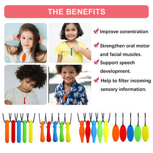 Sensory <strong>Chew</strong> <strong>Necklace</strong> for Kids Chewy Stick Toy Silicone Teether Chewing <strong>Necklace</strong> Pendant for Boys Girls Silicone Chewy Toys - Product Image 5