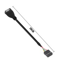 Kabel Transfer Data Pengisian Cepat USB 3.0 3A 10cm untuk Komputer, Adaptor Male Female, Selubung PVC, Pelindung Jalinan, Tembaga Berlapis Timah