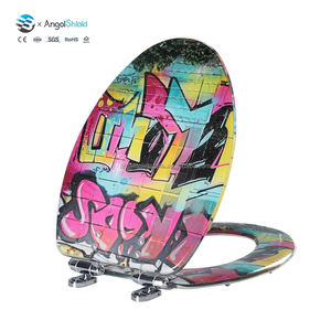 Acryl Graffiti Toiletten sitz Badezimmers itz bezug 3D gedruckt Soft Close Easy Clean Langlebiges Design für trend iges und modernes Badezimmer - Product Image 1