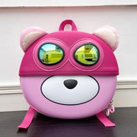 Mochila Escolar Impermeable con Diseño de Oso Animado para Niñas de 3 a 6 Años, con Cierre de Cremallera, para Jardín de Infancia