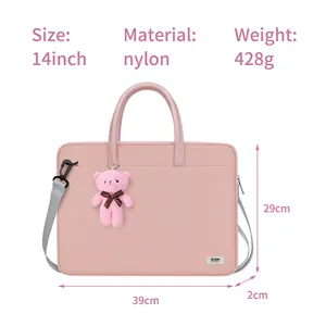 BUBM 14 15.6 Inch Polyester Fabric Bear Cute Type Fashion Style New Trends Handle Laptop Bag