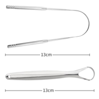 FOCSTAR Grattoir de langue en acier inoxydable 2 en 1 de haute qualité, nettoyant de langue à double usage efficace pour la beauté et les soins personnels (BTC010)