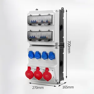 200 amp distribution box indoor plastic power Waterproof combination industrial socket box