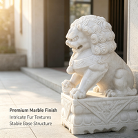 Statue de lion gardien chinois en marbre blanc Hanbaiyu naturel de qualité supérieure, taille personnalisée, pour entrée de villa, hôtel, jardin