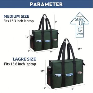 Large Tote <b>Bag</b> for Women Waterproof with 12 Pockets Top Zipper Closure Utility Teacher <b>Nurse</b> <b>Bags</b> for Work School - Product Image 5