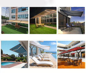 Auvent mural en alliage d'aluminium durable, protection contre le soleil et la pluie, pour extérieur, résidentiel, balcon, café, bar, électrique, <span class=keywords><strong>cassette</strong></span> intégrale - Product Image 5