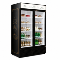 Congélateur vertical à double porte vitrée, refroidissement par air, congélation rapide, étagères réglables, 1200L, boulangerie
