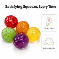 Boules de gelée de fruits souples et translucides, aspect fruité, 5 couleurs variées, jouets de bureau apaisants