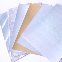 Feuilles de film autocollant en vinyle PVC transparent holographique, résistant à l'humidité, pour photos