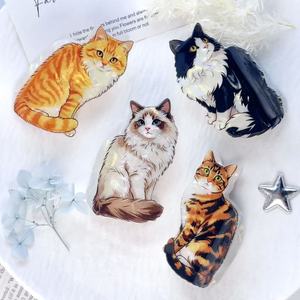 Pince à cheveux en PVC motif chat mignon, pince requin 3D, pince à cheveux pour femme, accessoires de mode pour cheveux en forme de chaton, vente en gros - Product Image 1