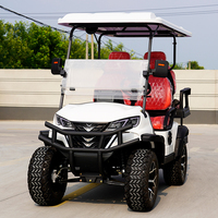 Voiturette de golf électrique surélevée 6 places personnalisée en usine, alimentée au lithium, tout-terrain, véhicule de quartier à basse vitesse
