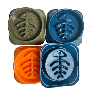 Mangkuk hewan peliharaan anjing pengumpan lambat dapat disesuaikan plastik makanan antiselip premium polos - Product Image 1