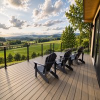 Plancher de terrasse en WPC de luxe, co-extrusion, design européen, garantie 5 ans, imperméable, ignifuge, écologique, anti-UV